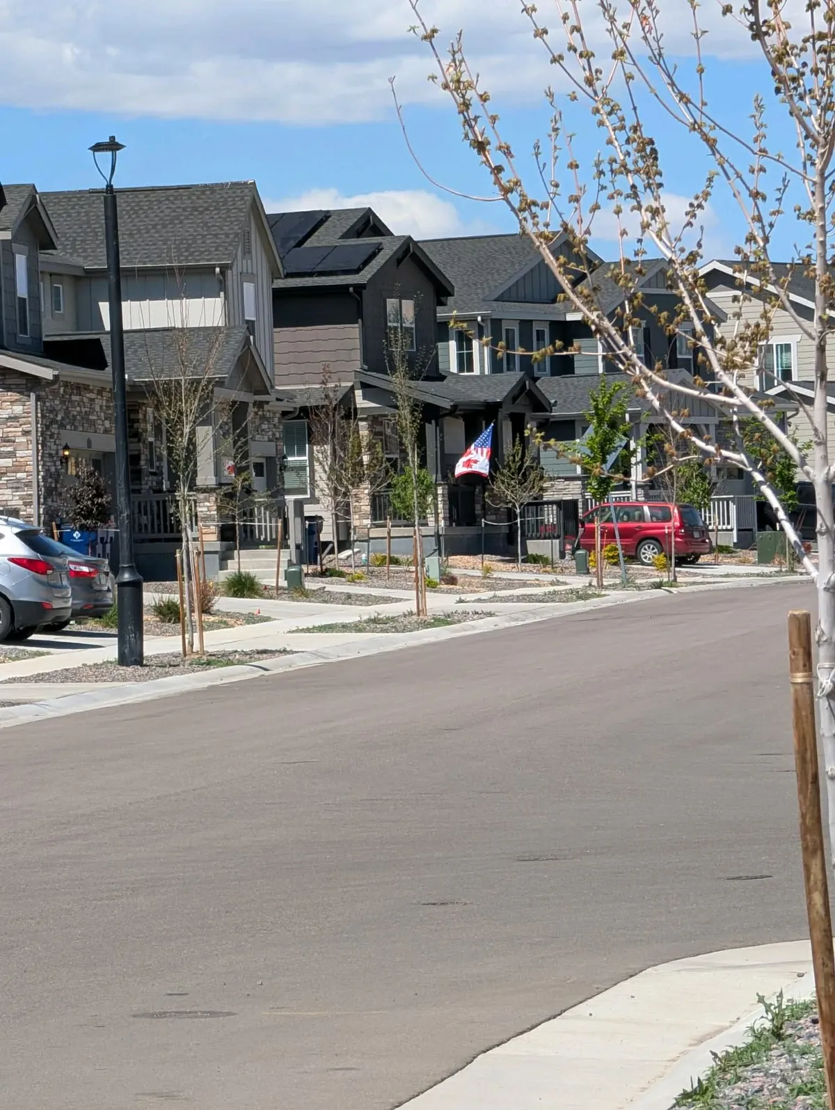 A new-build neighborhood street in Johnstown, Colorado — homes sold by Johnstown realtor Ashley Heckathorn